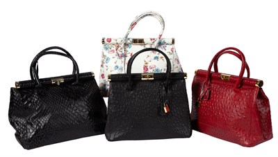 Lot 575 - Four Faux Exotic Leather Handbags