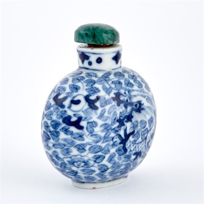 Lot 174 - Chinese Blue and White Glazed Porcelain Snuff...