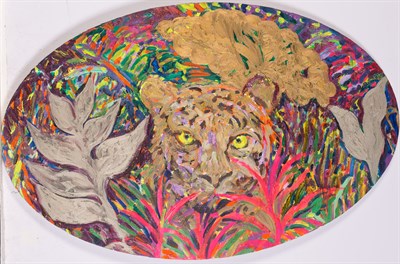 Lot 99 - Hunt Slonem American b. 1951 Jungle Cat, 1986...