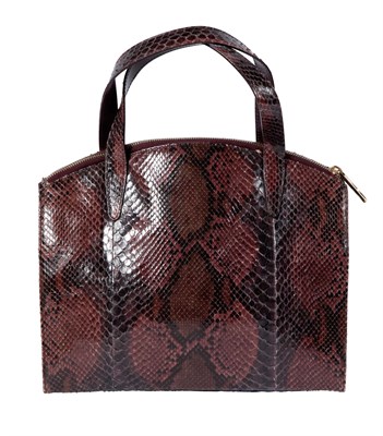 Lot 512 - Gucci Burgundy Snakeskin Top Handle Bag