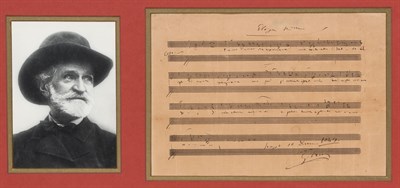 Lot 120 - [MUSIC] VERDI, GIUSEPPE. Autograph musical...