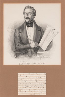Lot 117 - [MUSIC] DONIZETTI, GAETANO. Autograph musical...