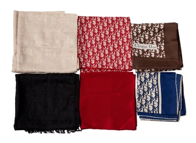 Lot 643 - Six Silk and Wool Dior Scarves