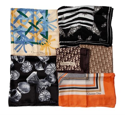 Lot 644 - Six Silk Dior Scarves