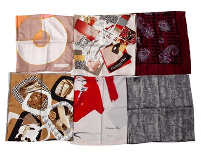 Lot 645 - Six Silk Dior Scarves