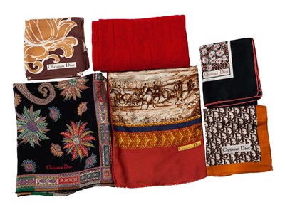 Lot 646 - Six Silk and Wool Dior Scarves