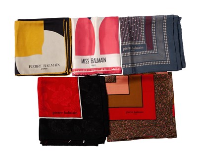 Lot 619 - Five Silk Pierre Balmain Scarves