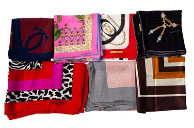 Lot 622 - Four Must de Cartier Scarves and Three Jean Patou Scarves