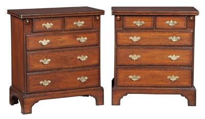 Lot 127 - Pair of George II Style Inlaid Oak Bachelor's...
