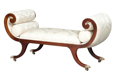 Lot 324 - Regency Style Mahogany Upholstered Bench...