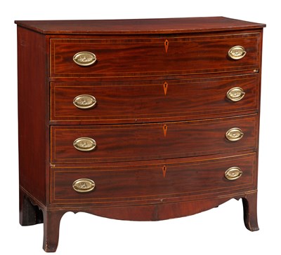 Lot 281 - Federal Inlaid Mahogany Bow Front Chest of...