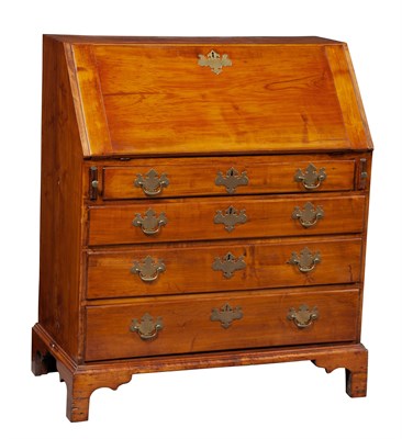 Lot 233 - Chippendale Cherry Slant-Front Desk Rhode...