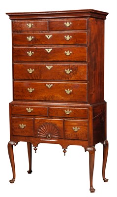 Lot 182 - Queen Anne Walnut High Chest New England, 18th...