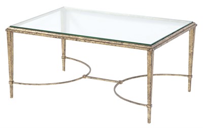Lot 314 - Gilt Metal and Glass Low Table Height 16...