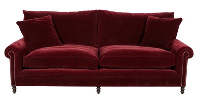 Lot 2 - George Smith Mohair-Upholstered Two-Cushion...