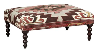 Lot 16 - George Smith Kilim-Upholstered Ottoman Height...