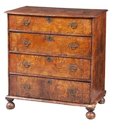 Lot 639 - Queen Anne Burr Oak Chest of Drawers Early...