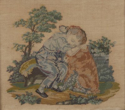 Lot 158 - Needlepoint Picture Depicting a Young Boy...