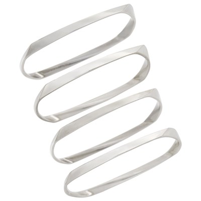 Lot 146 - Tiffany & Co., Frank Gehry Four White and Blackened Gold 'Torque' Bangle Bracelets