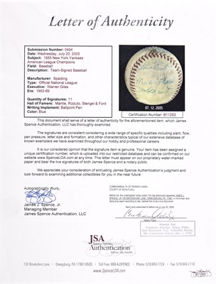 Lot 10 - [BASEBALL] MANTLE, MICKEY. Signature on ball...