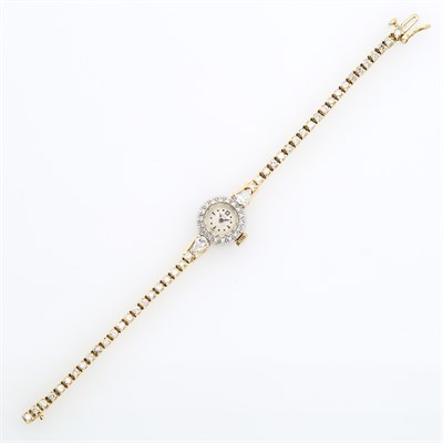 Lot 242 - Longines Gold and Diamond Wristwatch