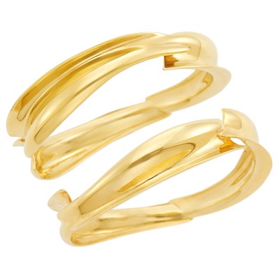 Lot 31 - Tiffany & Co., Frank Gehry Pair of Gold 'Fish' Bangle Bracelets