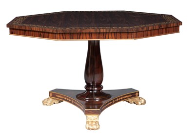 Lot 213 - Regency Style Inlaid Rosewood and Parcel-Gilt...