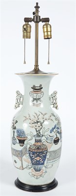 Lot 114 - Chinese Porcelain Vase Mounted as a Lamp...
