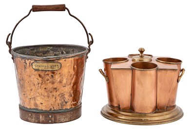 Lot 188 - Copper and Brass Multi-Bottle Wine Cooler...