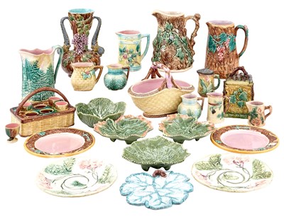 Lot 145 - Group of English and Continental Majolica...