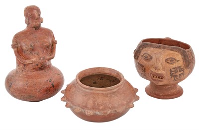 Lot 106 - Three Pre-Columbian Terracotta Vessels Height...