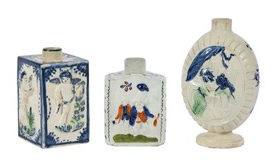 Lot 299 - Three Staffordshire Creamware Tea Caddies Late...