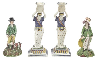 Lot 249 - Pair of Staffordshire Pearlware Bocage Figures...