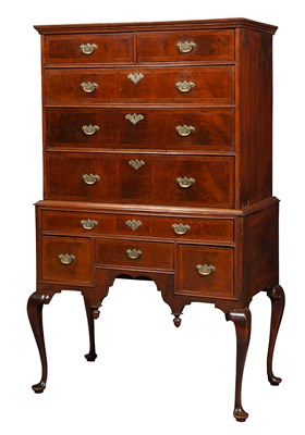 Lot 204 - Queen Anne Walnut High Chest Massachusetts,...