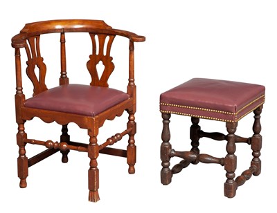 Lot 185 - Queen Anne Maple Corner Chair New England,...