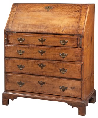 Lot 198 - Chippendale Figured Maple Slant-Front Desk...