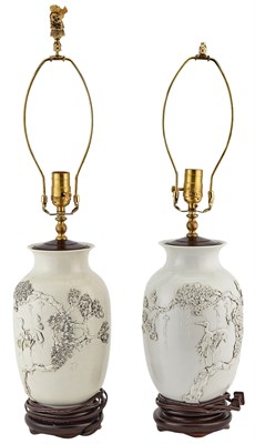 Lot 157 - Pair of Chinese Paste Porcelain Vases 20th...