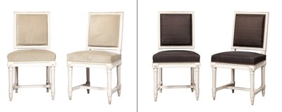 Lot 246 - Set of Twelve Louis XVI Style Upholstered and...