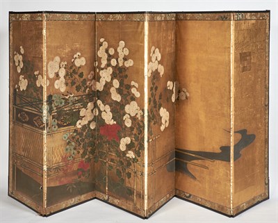 Lot 87 - Japanese Six-Panel Screen Kano School, Edo...
