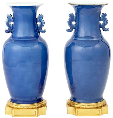 Lot 195 - Pair of Gilt-Bronze Mounted Chinese Blue...