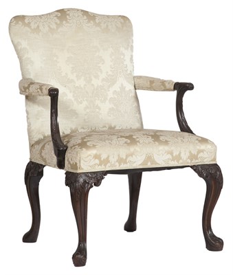 Lot 316 - George III Carved Mahogany Library Armchair...