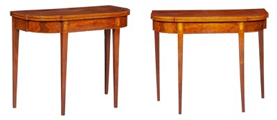 Lot 305 - Pair of Federal Inlaid Mahogany Card Tables...
