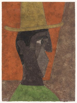 Lot 170 - Rufino Tamayo (1899-1991) CABEZA CON SOMBRERO...