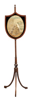 Lot 246 - Federal Inlaid Mahogany and Needlework Pole...