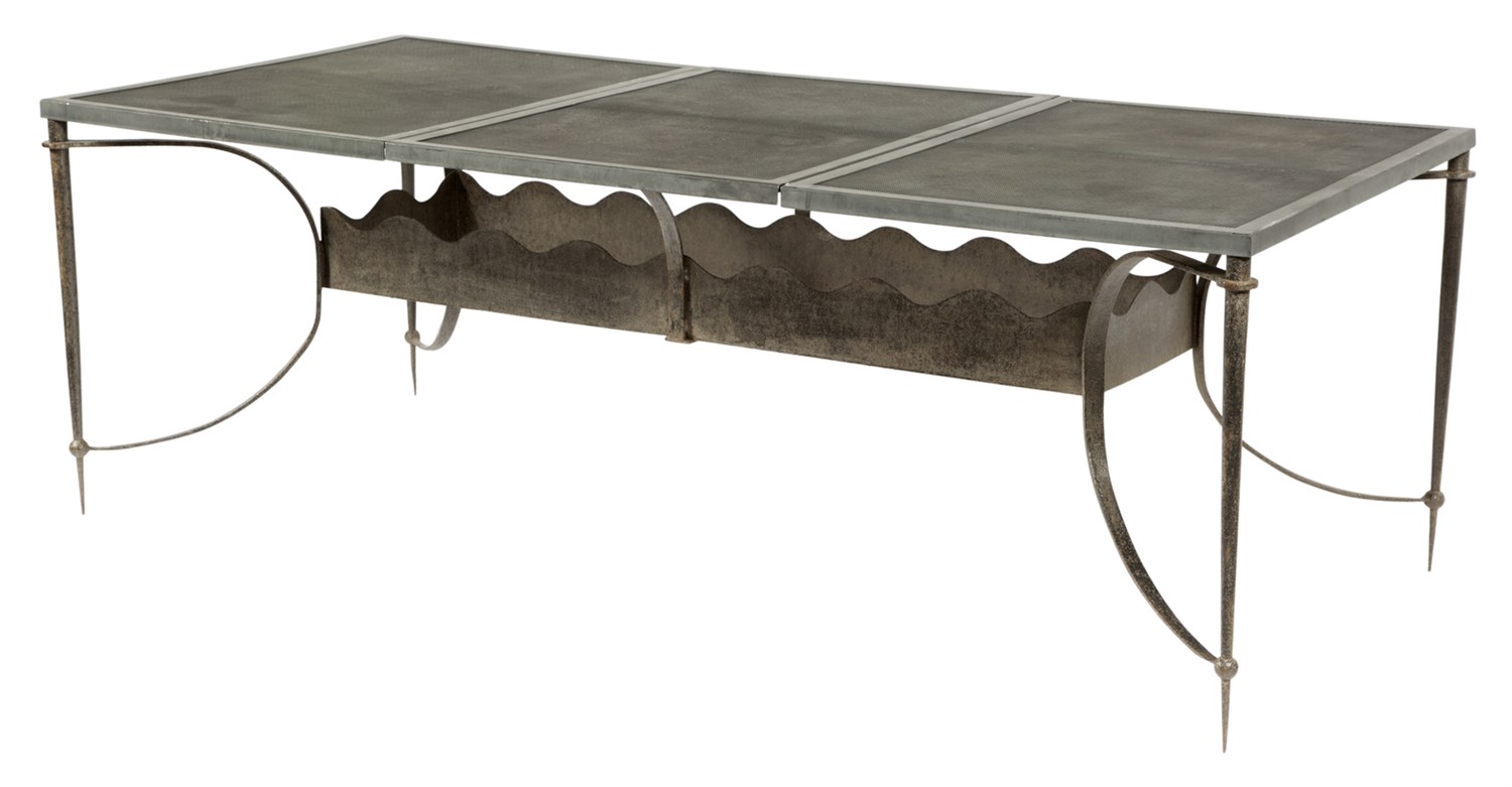 Lot 11 - Wrought-Iron and Aluminum Garden Dining Table...