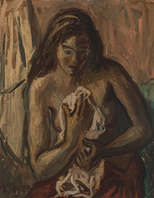 Lot 98 - Moses Soyer American, 1899, 1974 Woman after...