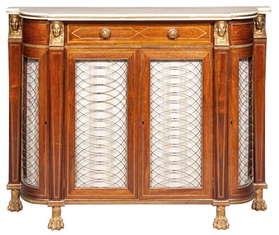 Lot 209 - Regency Brass-Inlaid and Gilt-Bronze Mounted...