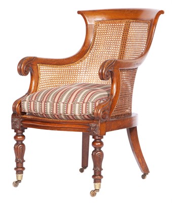 Lot 210 - William IV Caned Oak Bergère Second quarter...