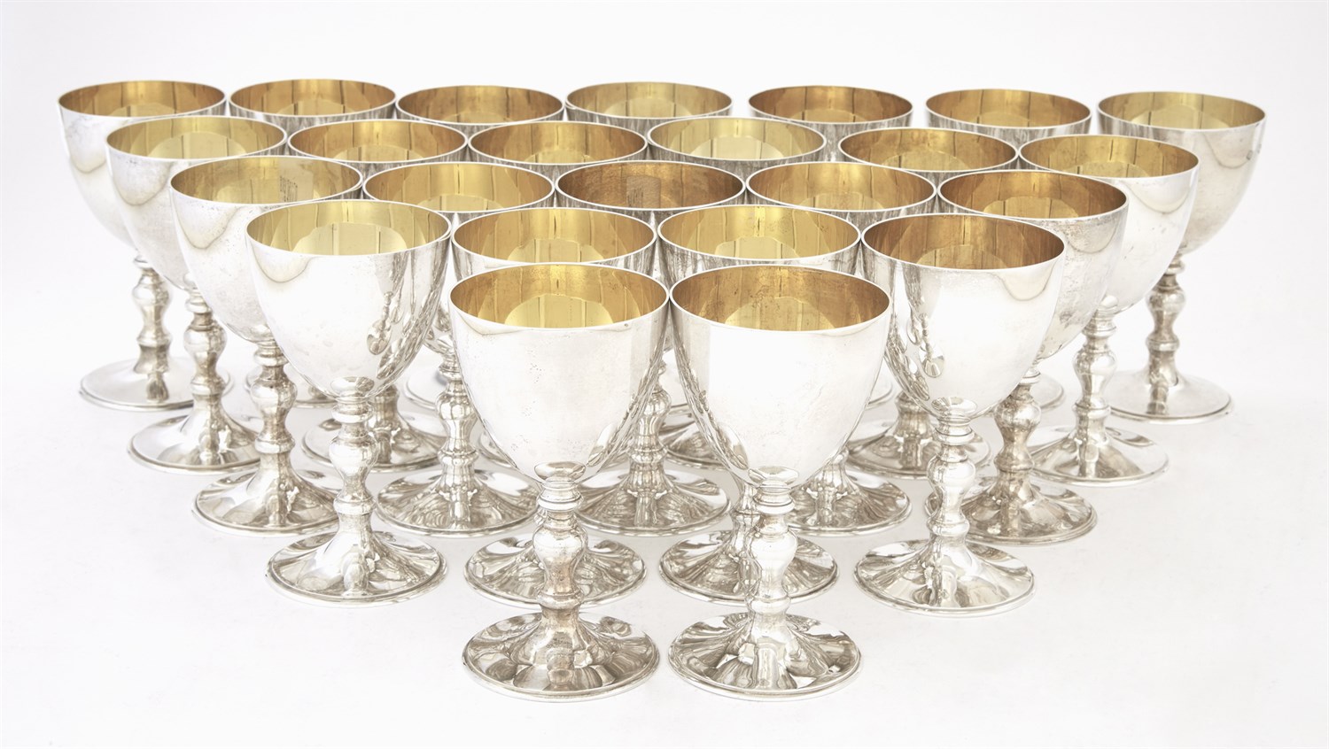 Lot 1047 - Set of Twenty-Four English Sterling Silver...