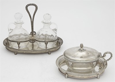 Lot 137 - Buccellati Sterling Silver and Glass Footed...